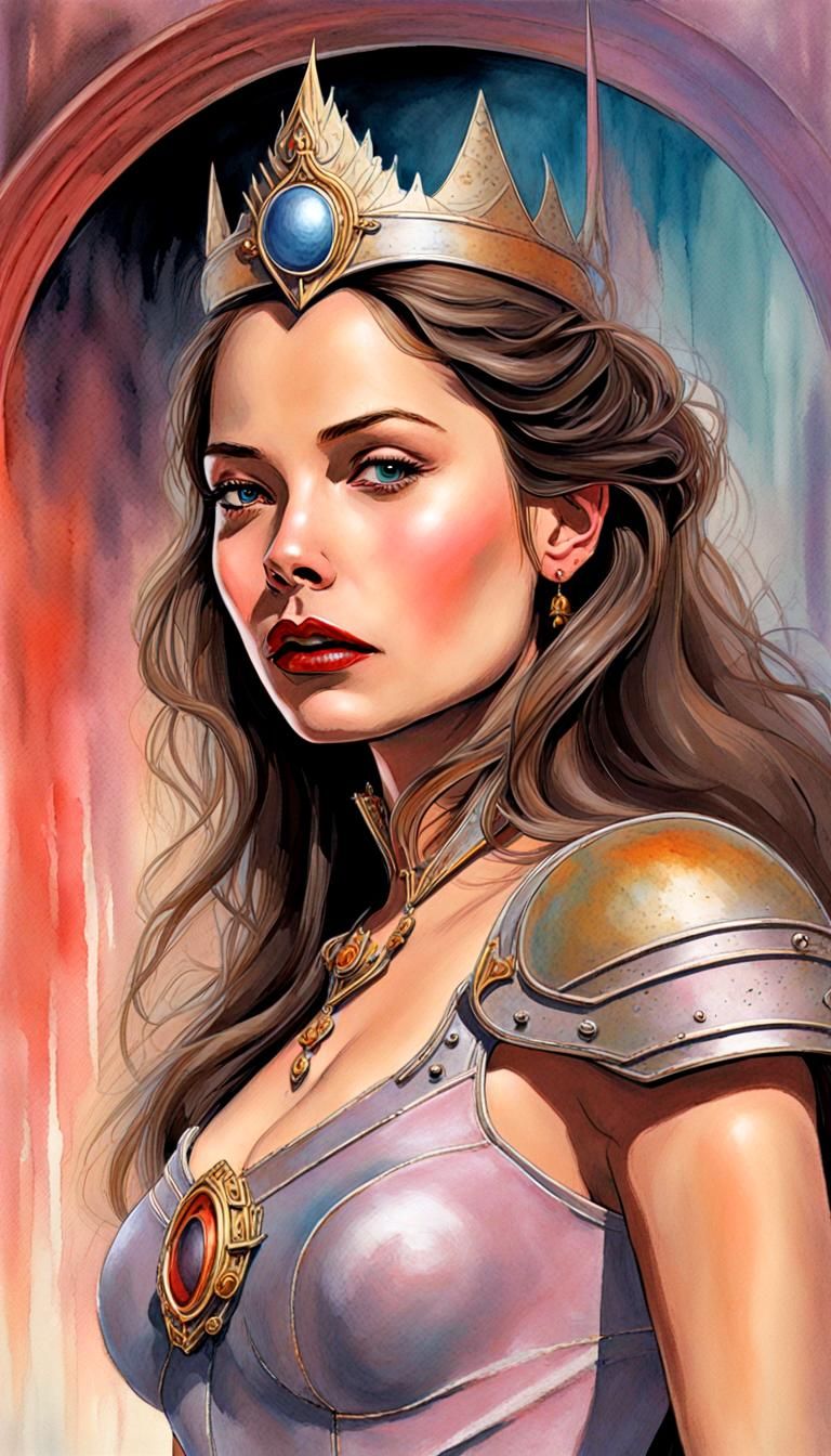 Princess Aura in Post-Apocalyptic Ghibli Storybook Style