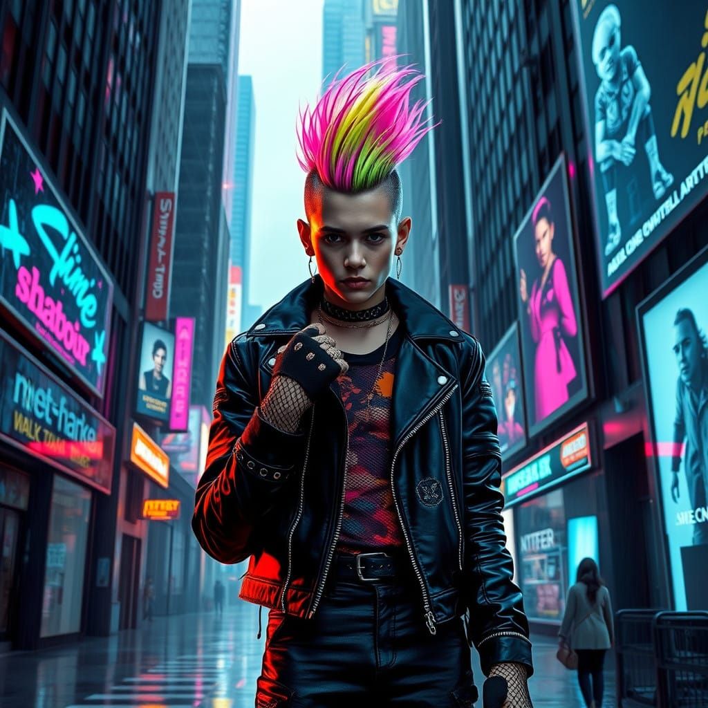 Rebel in a Gritty Cyberpunk Future