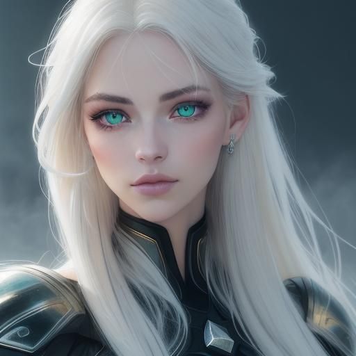 Heterochromatic Woman Portrait with Golden Glow