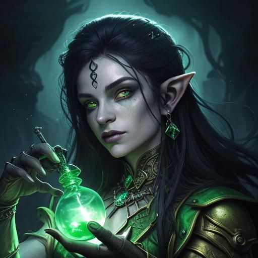 Goblin Alchemist Portrait in Dark Fantasy Style