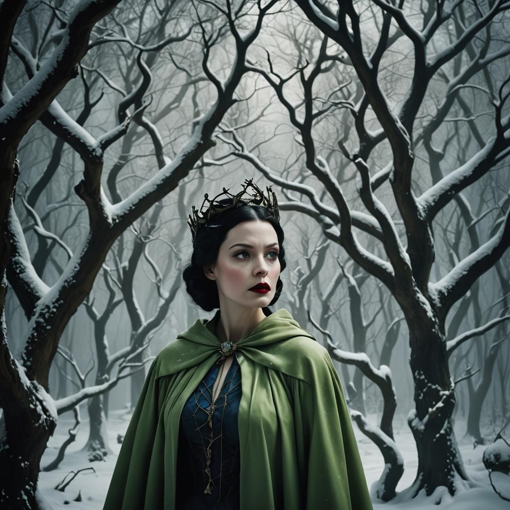 Snow White Between Good and Evil: Surreal Portrait