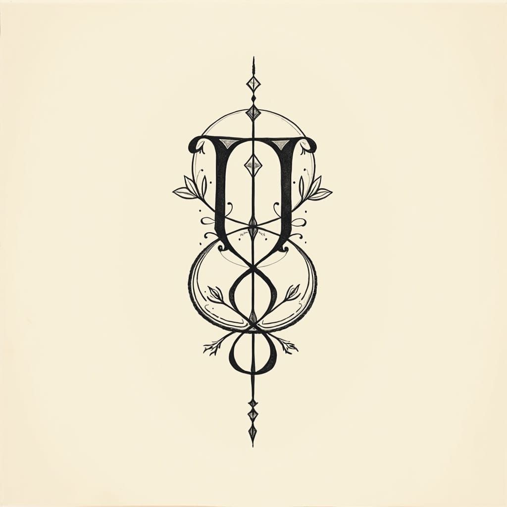 Elegant Infinity Symbol Tattoo Design with Greek Letters