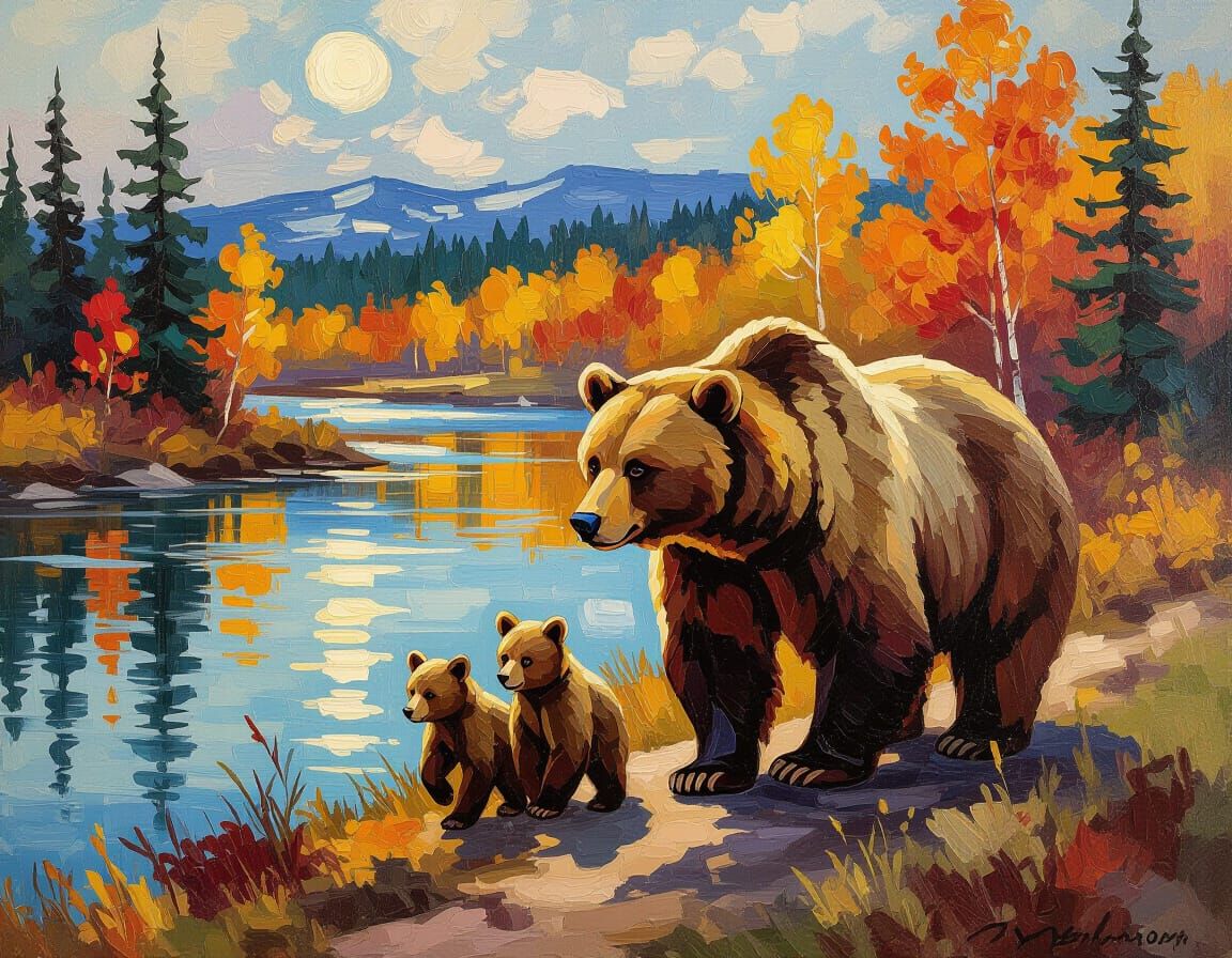 Grizzly Bears in Autumn Splendor