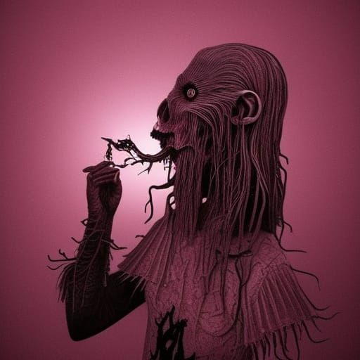 Creepy Straw Man Sips Milkshake: Dark Fantasy Horror