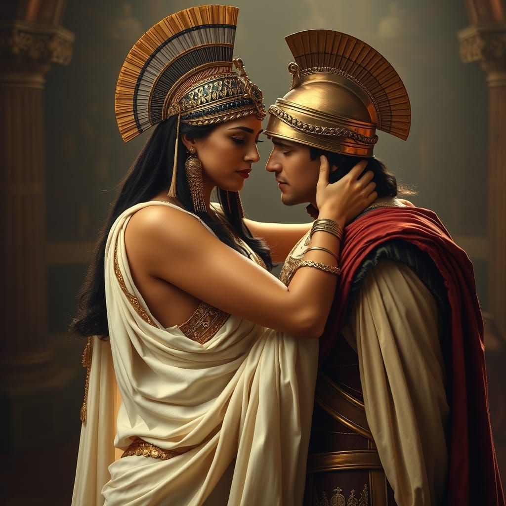 Cleopatra and Mark Antony: A Cinematic Love Scene