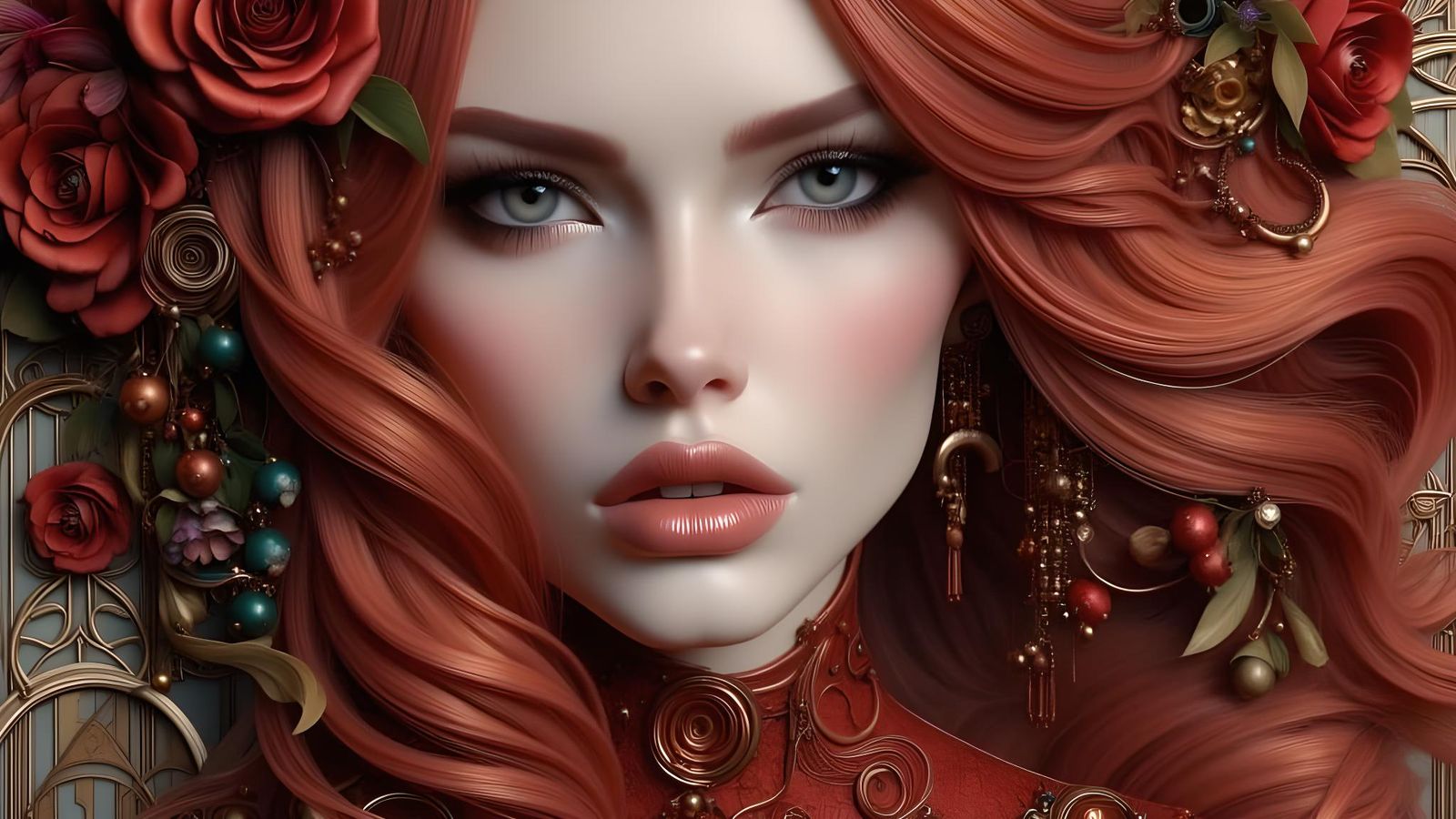 Red Riot Art Nouveau Punked