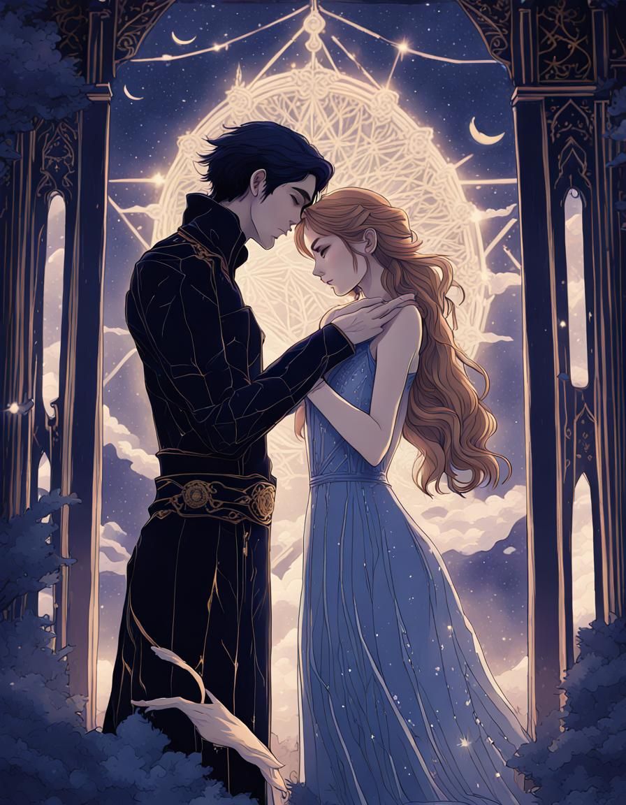 Anime Style Tarot Card: The Lovers