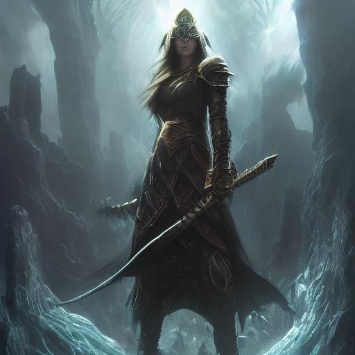Epic Fantasy Adventurers in Dark Underground City
