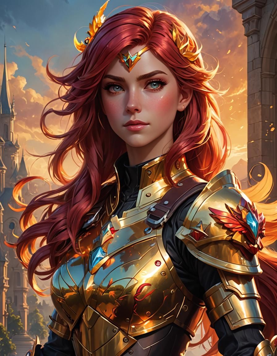 Armored Character Portrait in Artstation Style