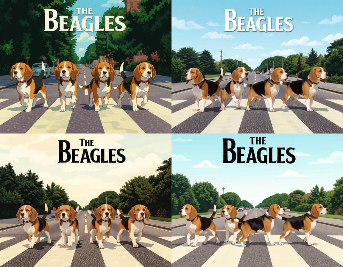 The Beagles Parody Abbey Road Album Cover