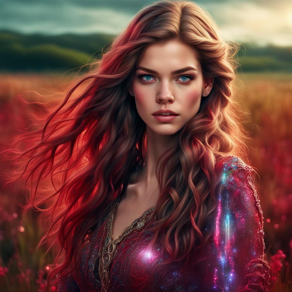 Bioluminescent Beauty in a Gem Field: Hyperrealistic Photo