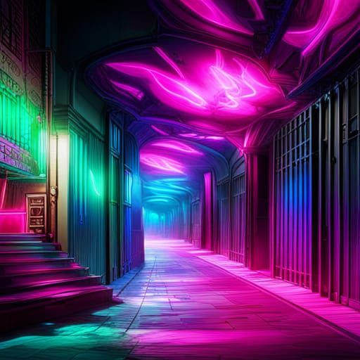 Neon Graffiti Stream Webcam Overlay in Detailed Digital Art