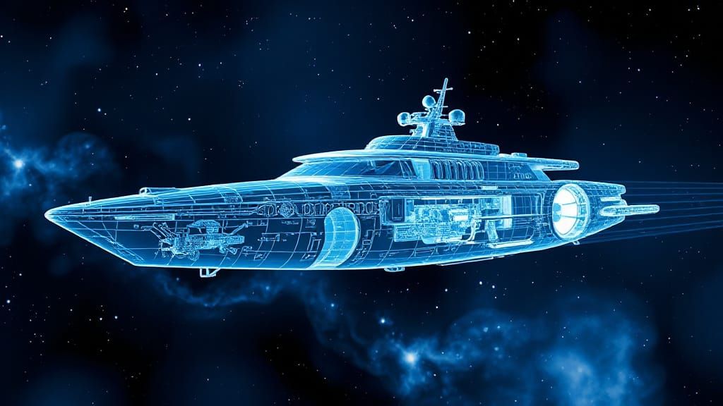 Wireframe Yacht Starship