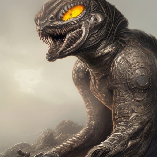 Sinister King Cobra in Hyperdetailed Matte Painting