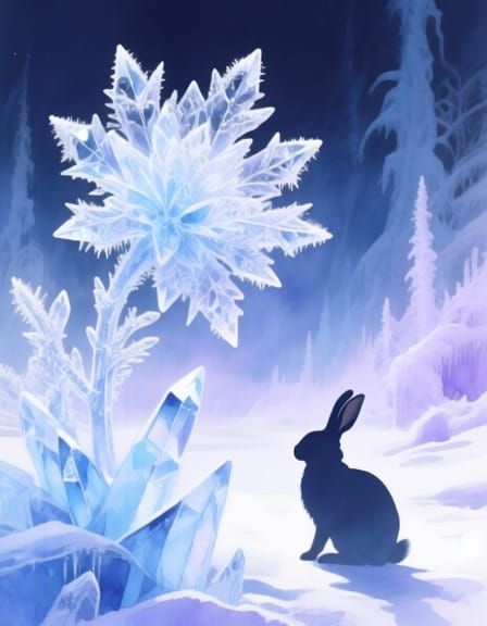 Ethereal Ice Flowers Bloom in Frozen Wonderland