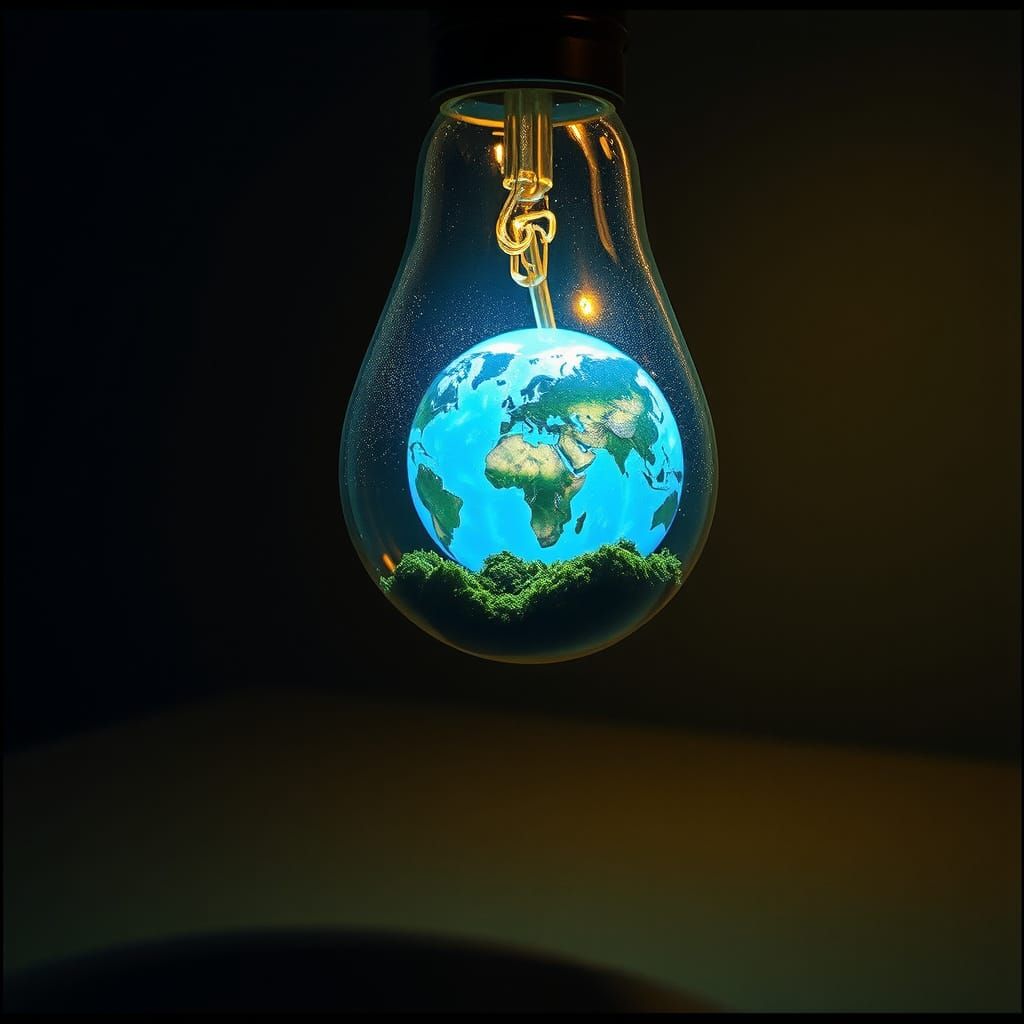Cinematic World Inside a Light Bulb