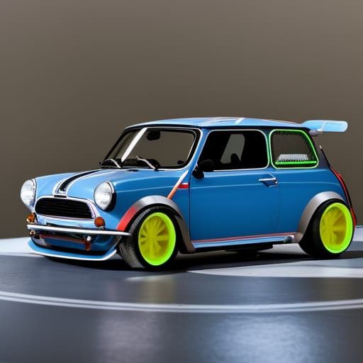 Cyberpunk Mini Cooper S with Wide Body Kit