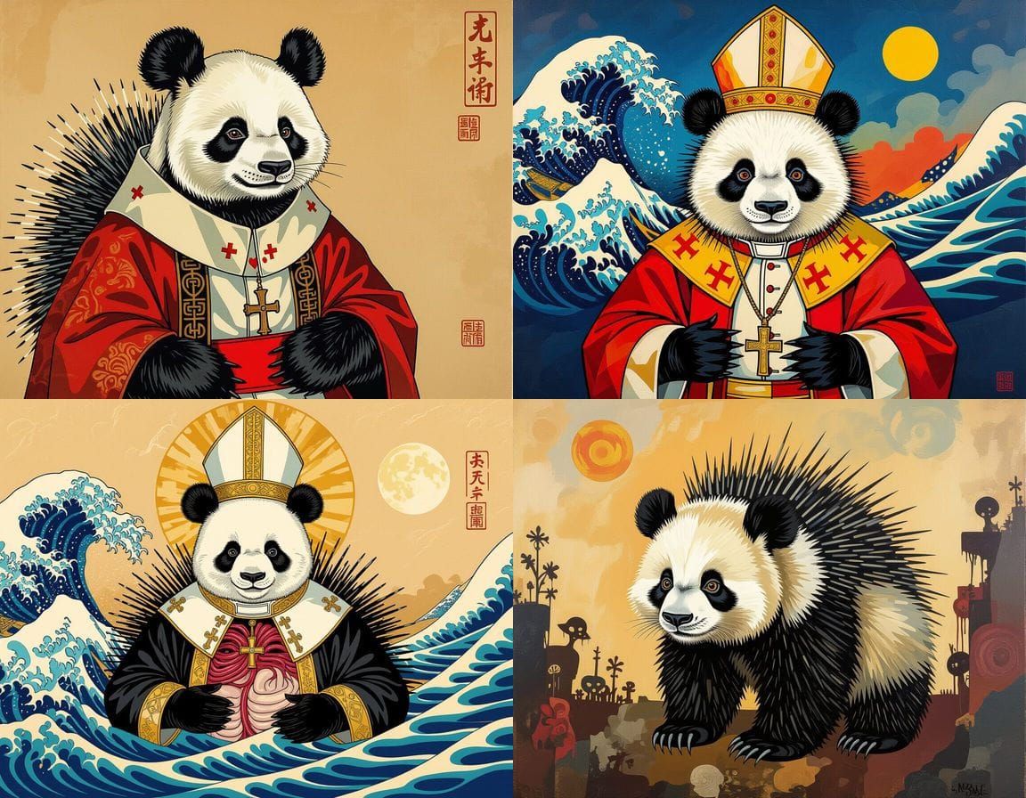 Mythical Horror Hybrid in Ukiyo-e Style