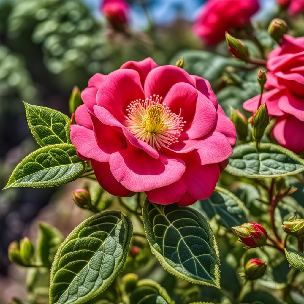 Hybrid Plant Close-Up in Fantasy Art Style