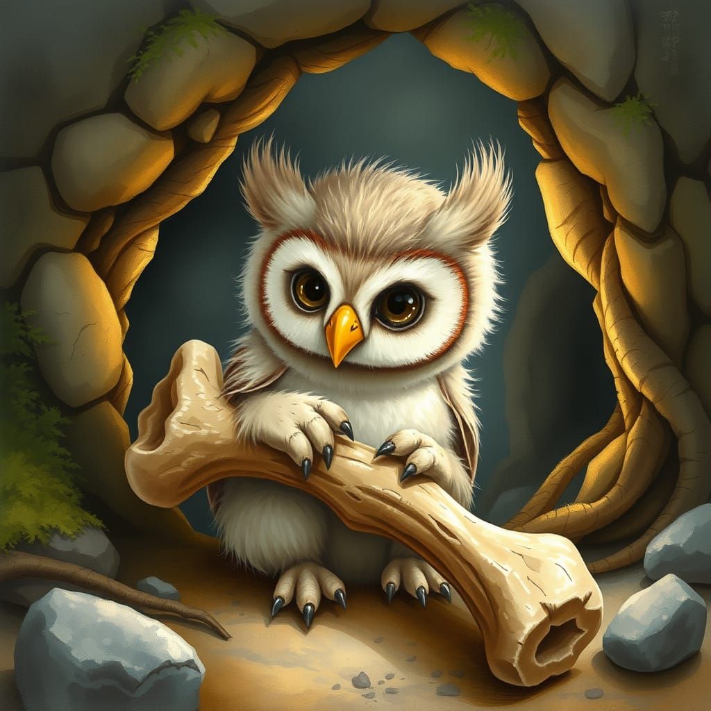 Whimsical Fantasy Owlbear Cub