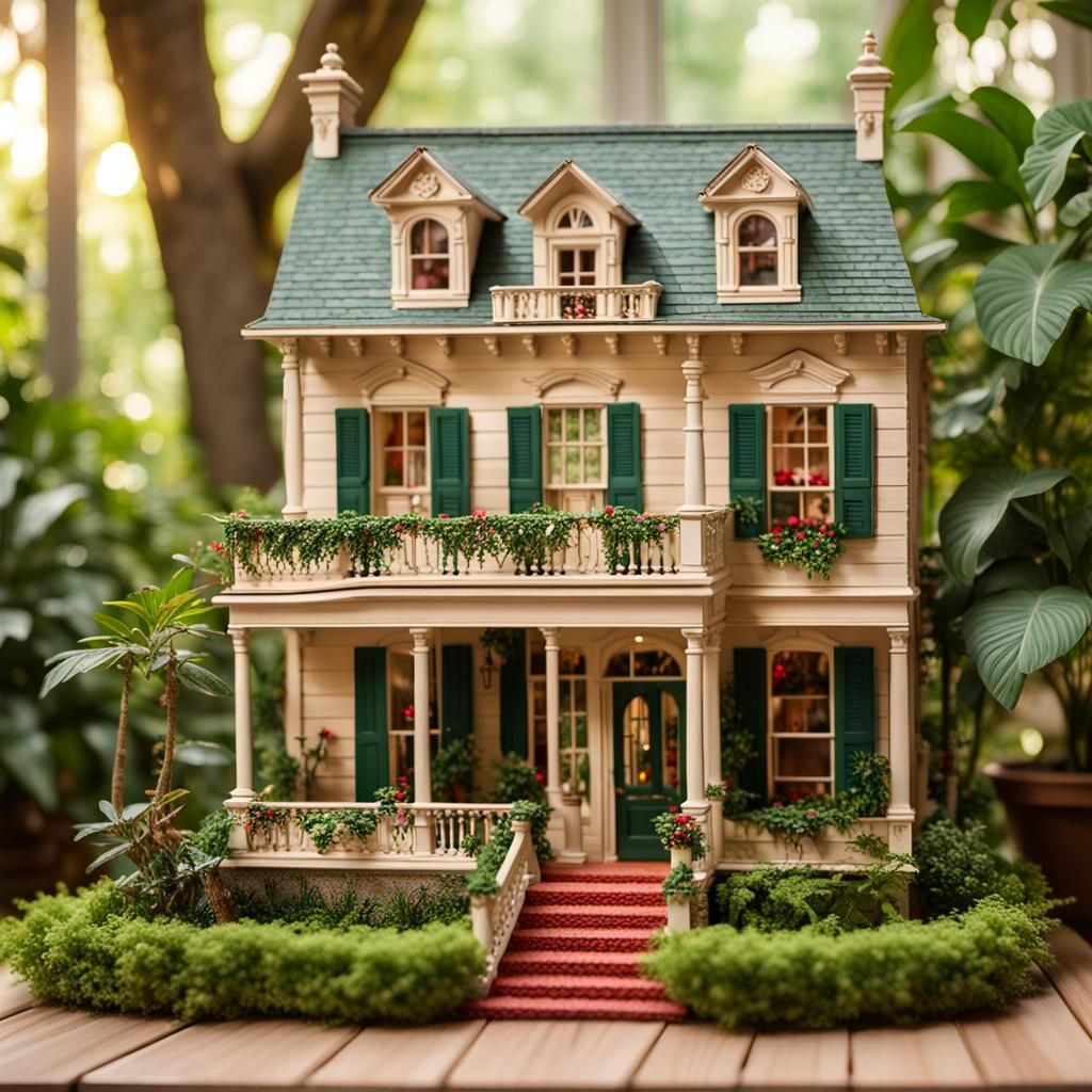 Louisiana Dollhouse: Intricate Miniature Architectural Photo...