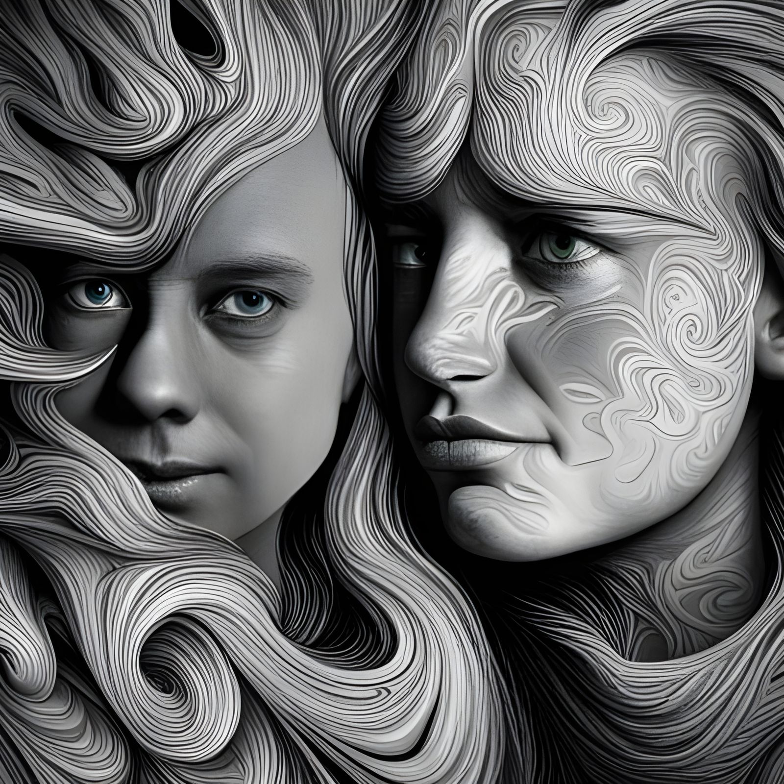 Colorful Optical Illusion: Faces Hidden in Nature