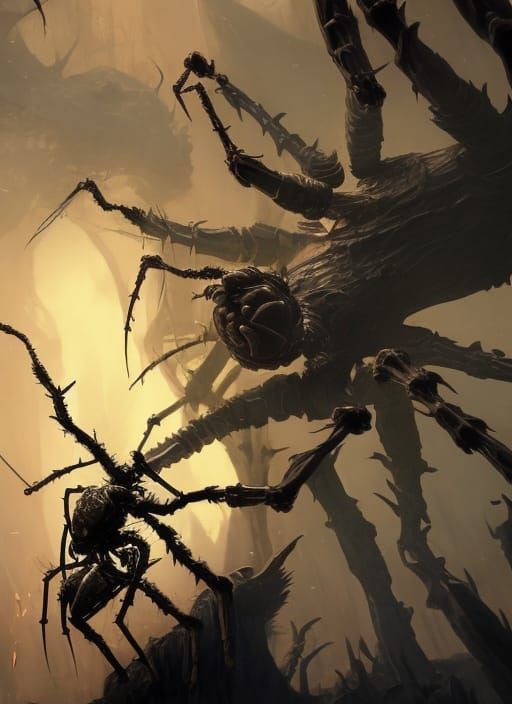 Spider Made of Bones: Dark Fantasy Concept Art