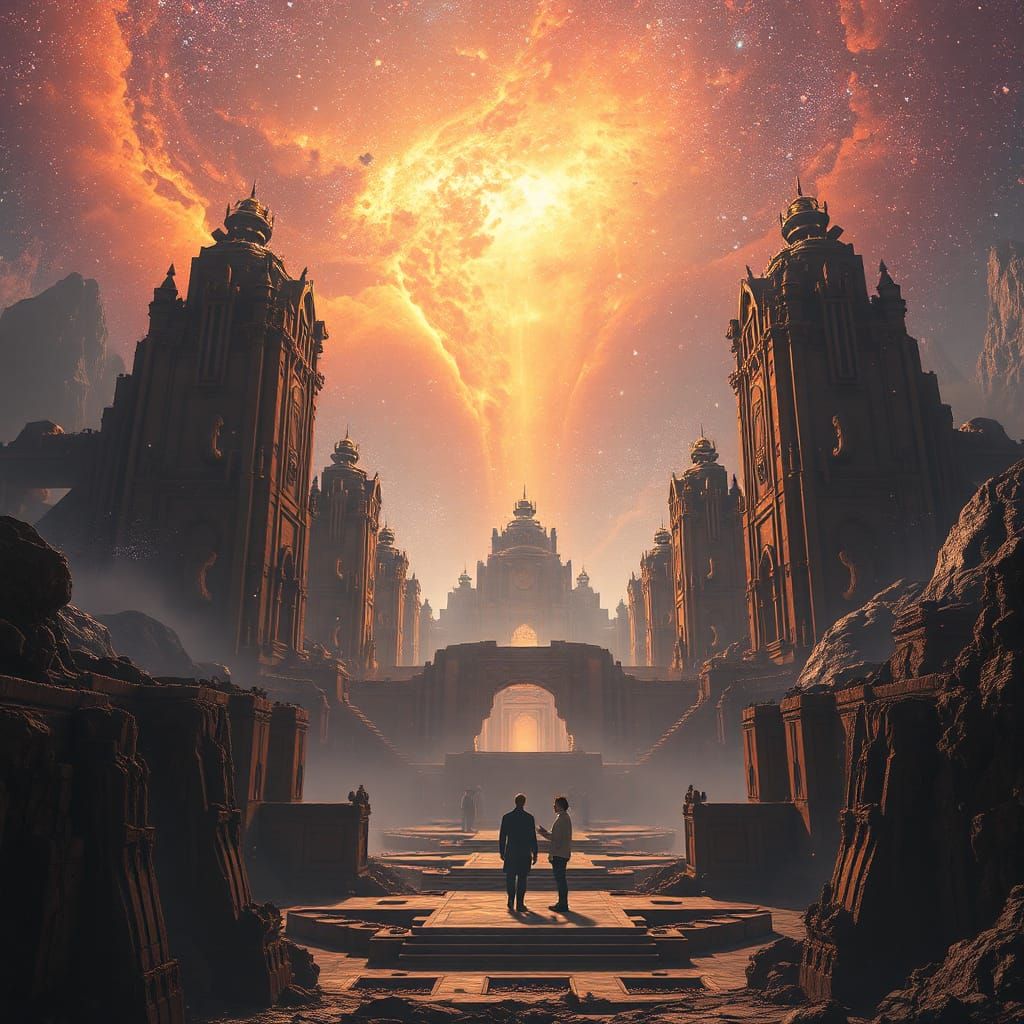 Monumental Celestial Architecture in Sci-Fi Style