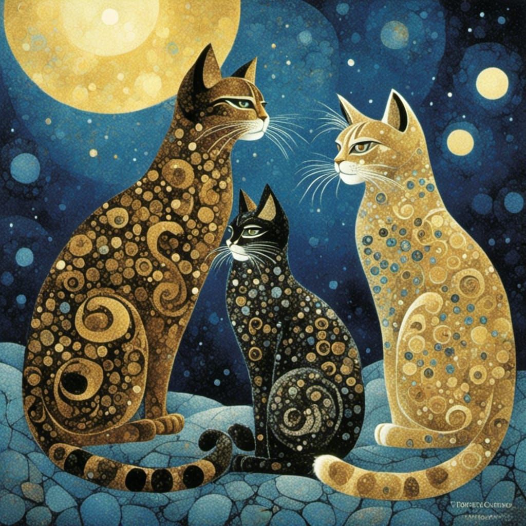 <lora:Feline Folk:1.0> the kiss with male cats,in the style ...