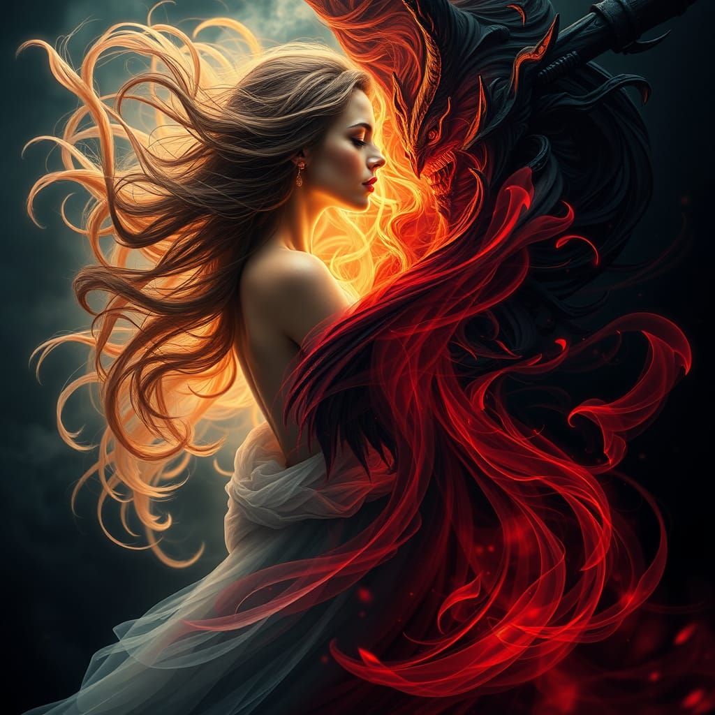 Ethereal Goddess of Balance in Elegant Harmony