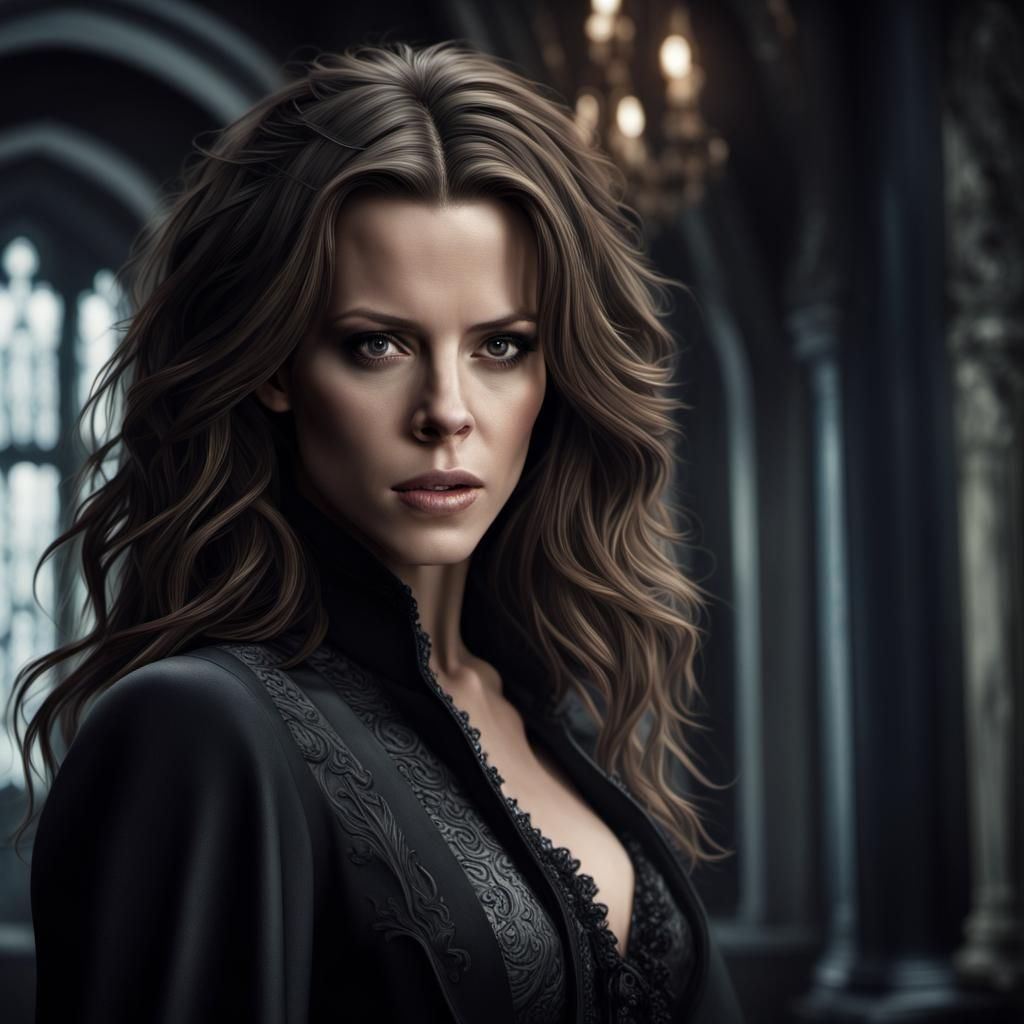 Hyperrealistic Vampire Stares Intensely in Digital Painting