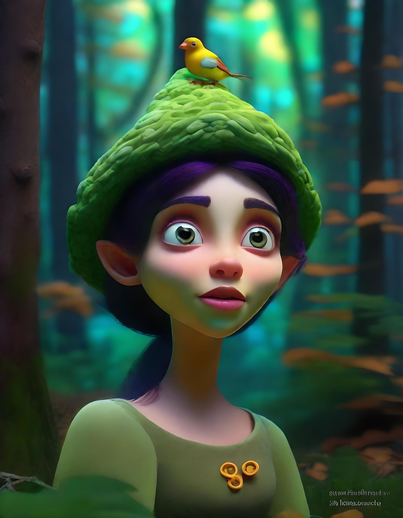 Enchanting Sorceress in Magical Forest