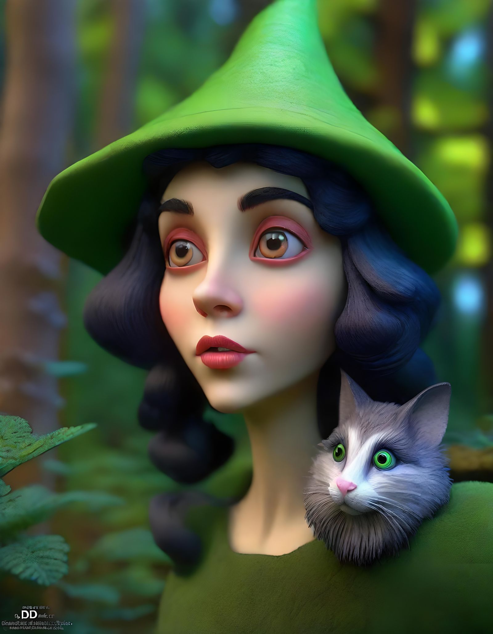 Sorceress of Whimsy in Magical Realism Style