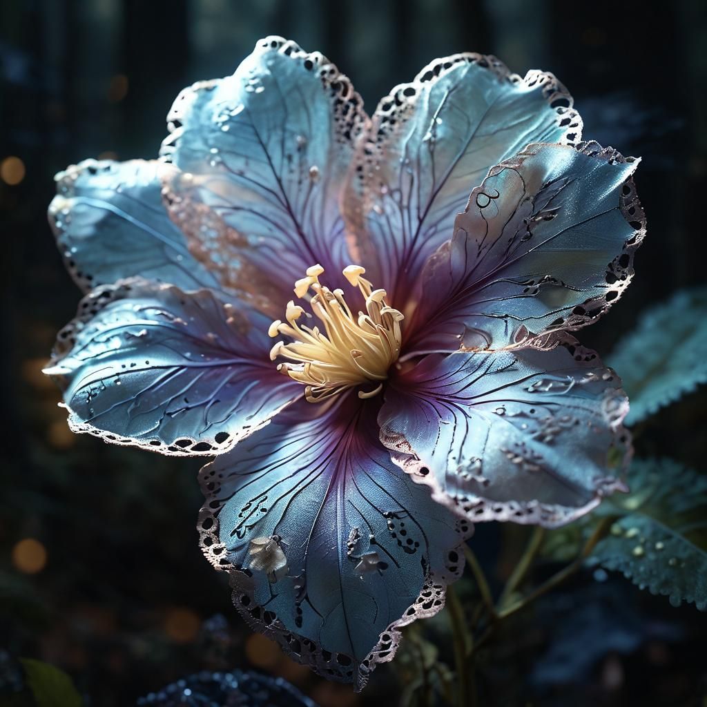 Magical Lacework Flower in Mystical Forest