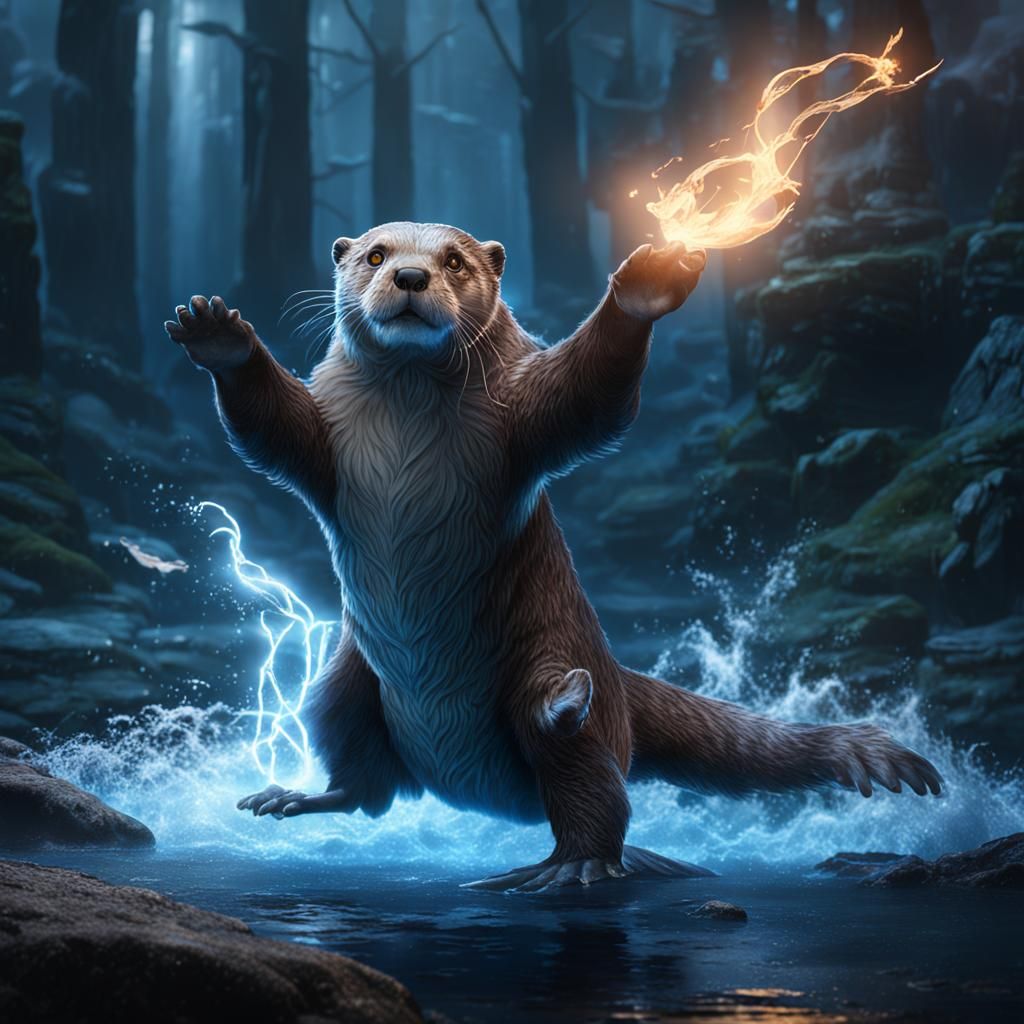Woman Casting Otter Patronus Spell