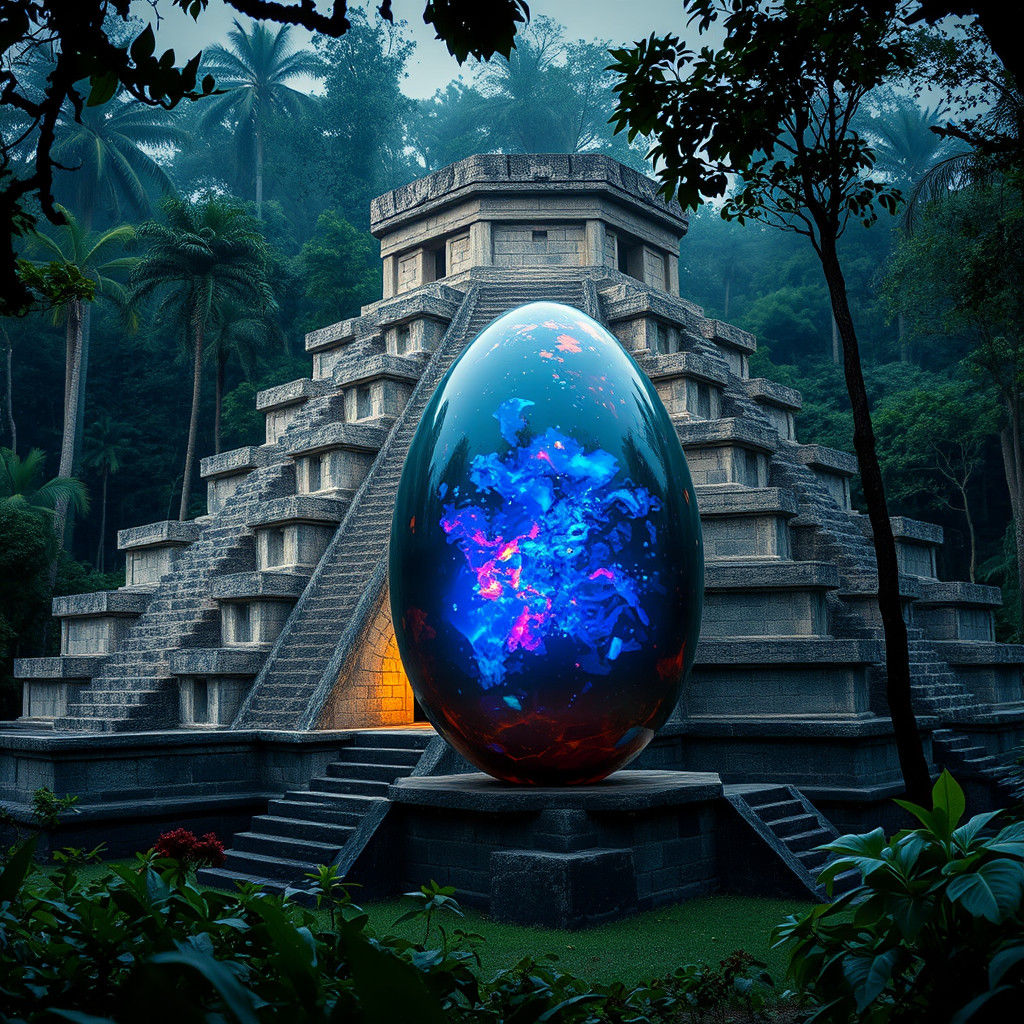 Opal Egg at Maya Temple in Jungle