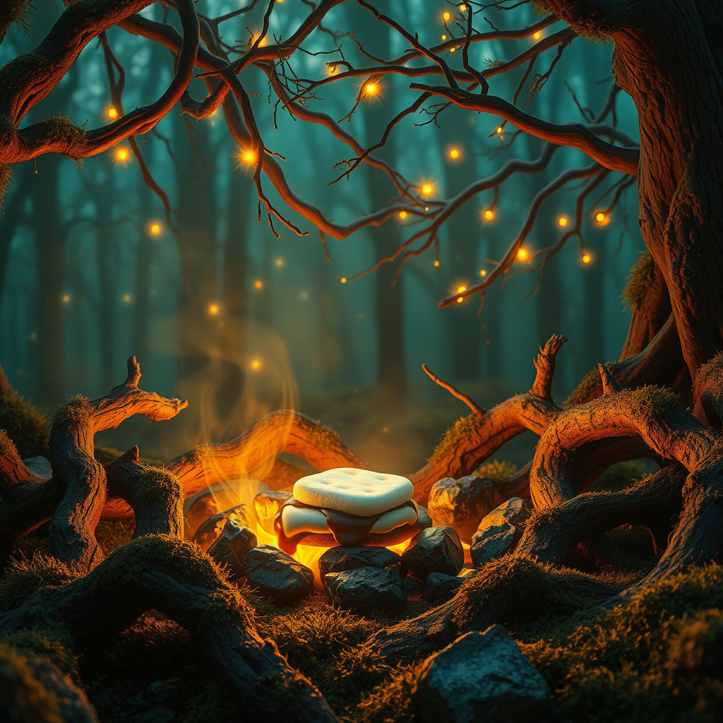 Enchanted Campfire Scene with S'mores in Unreal Engine