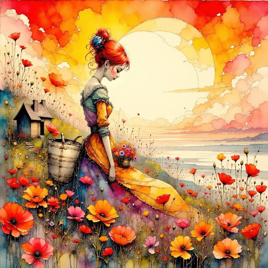 Ethereal Fusion: Amano Meets Murakami in a Dream