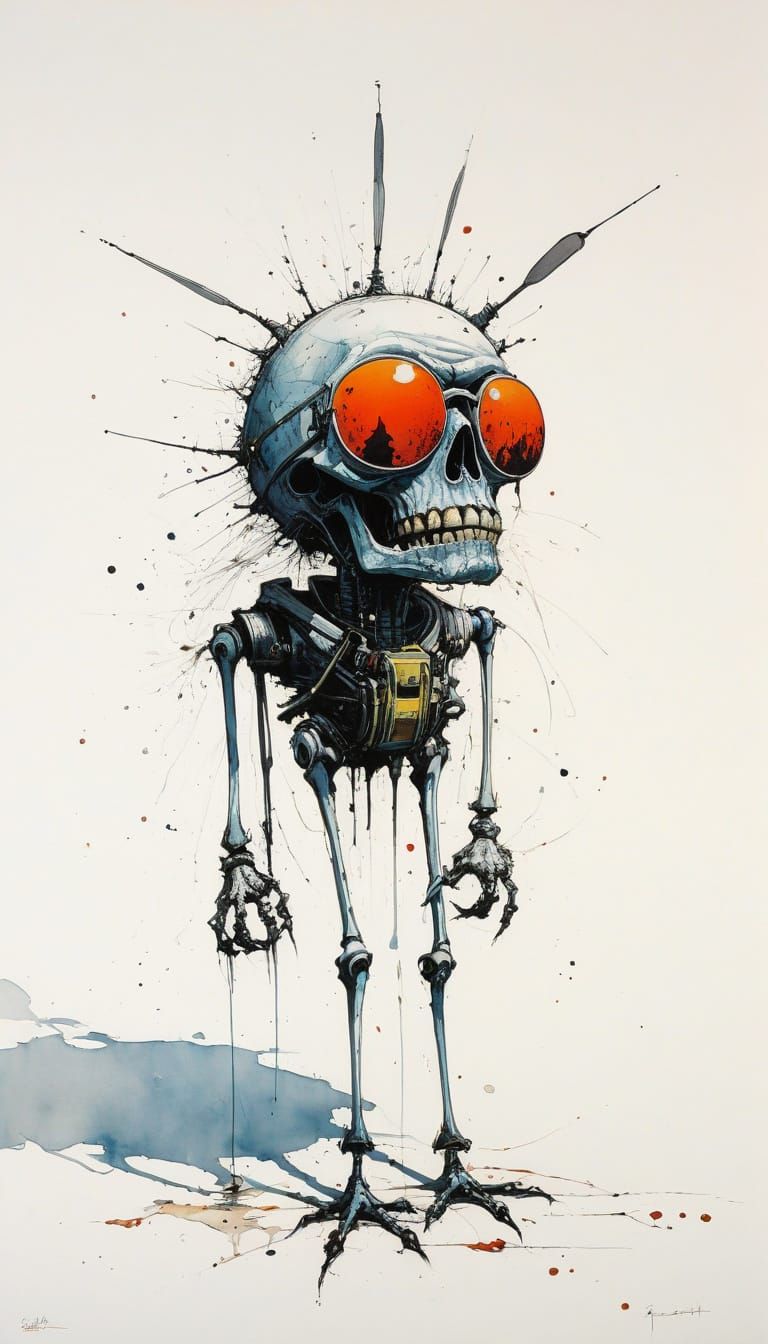 Surrealist Minimalism Inspired by Ralph Steadman