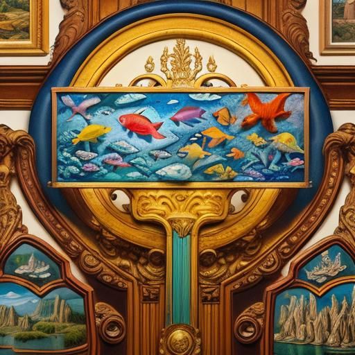 Psychedelic Aquarium in Expressionistic Style