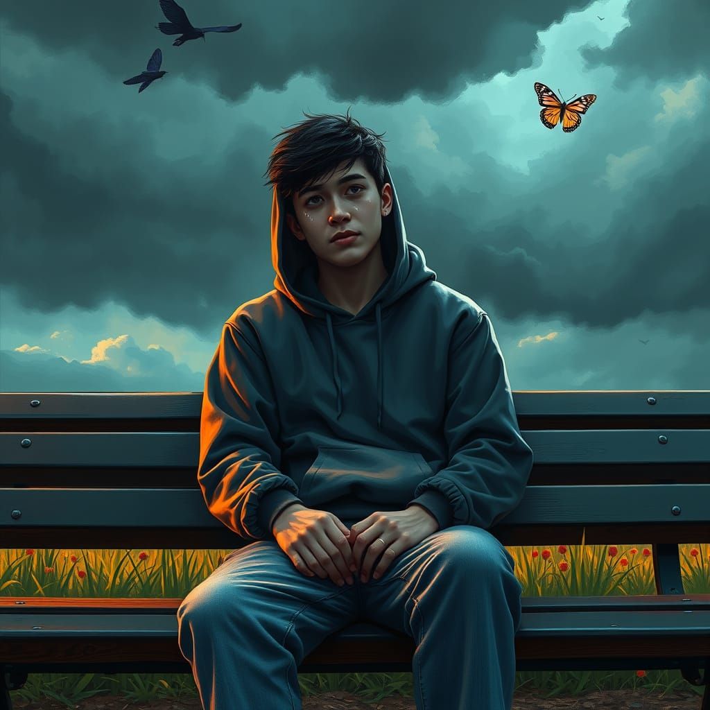 Solitary Figure: A Hyperrealistic Vision of Hope