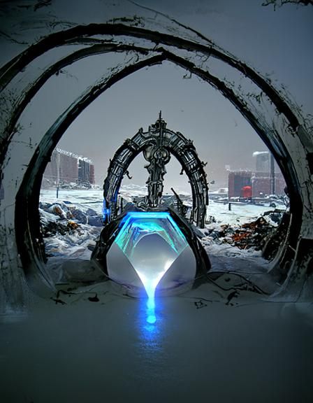 Technomancer's Portal on an Alien Ice Planet