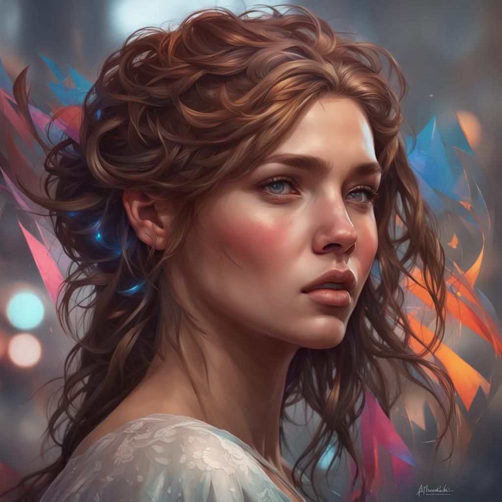 Detailed Portrait of Girl with Dynamic Lighting