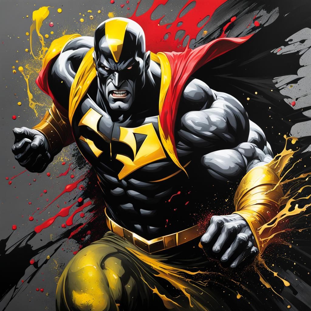 Black Adam Graffiti Art in Spray Paint Style