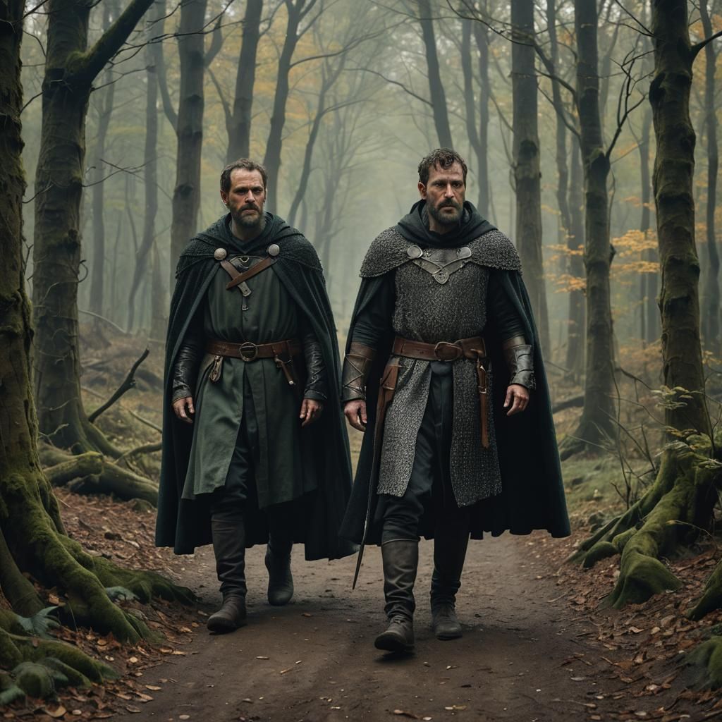 Macbeth and Banquo Encounter the Witches: Hyperrealistic Con...