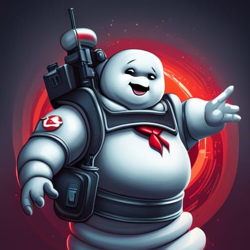 Stay Puft Marshmallow Man Portrait, Detailed Concept Art