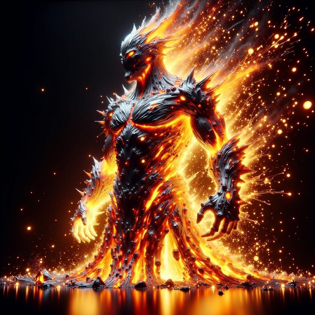 Molten Metal Armor in Futuristic Industrial Style