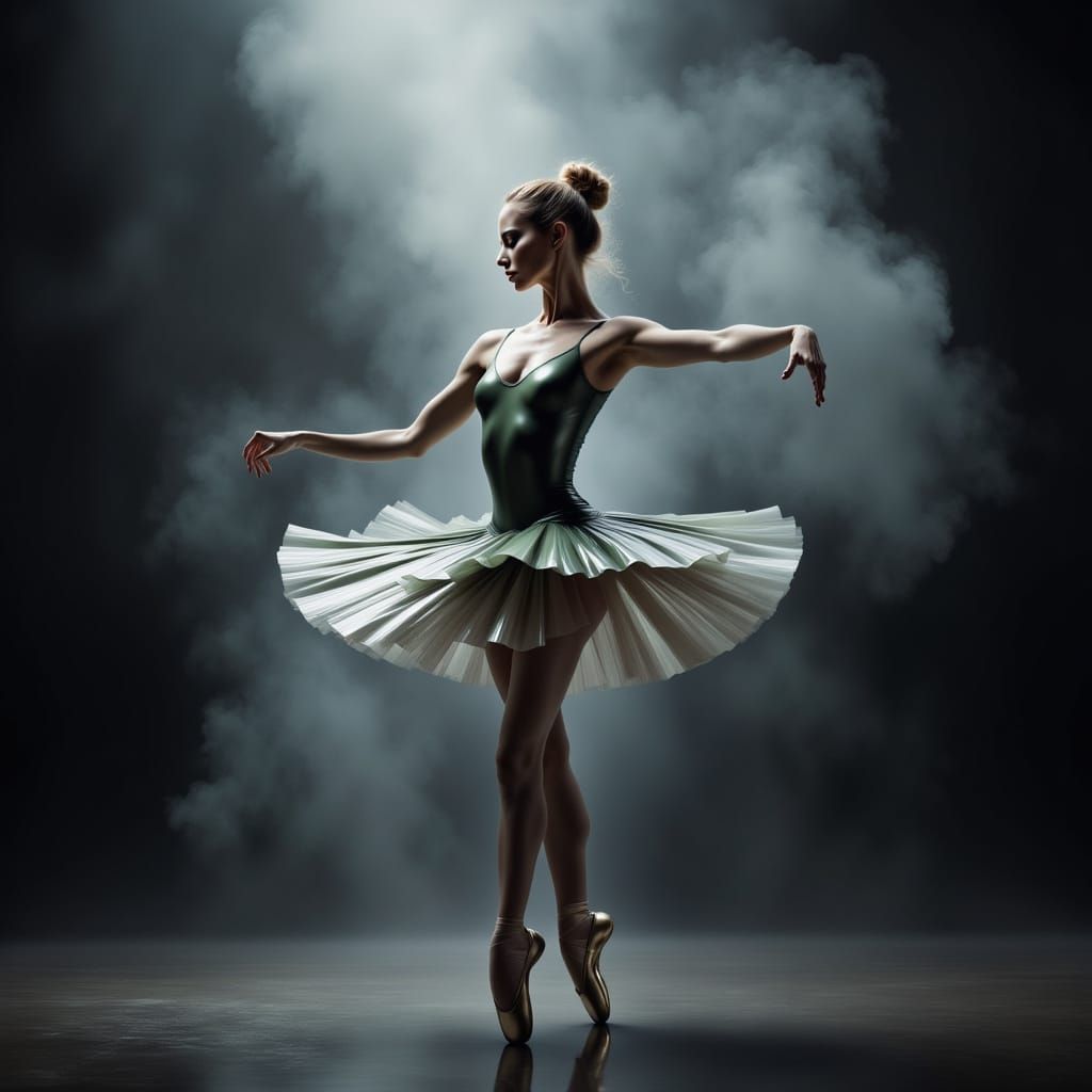 Ballerina Expresses Inner Turmoil Through Dance in Smoky Sce...