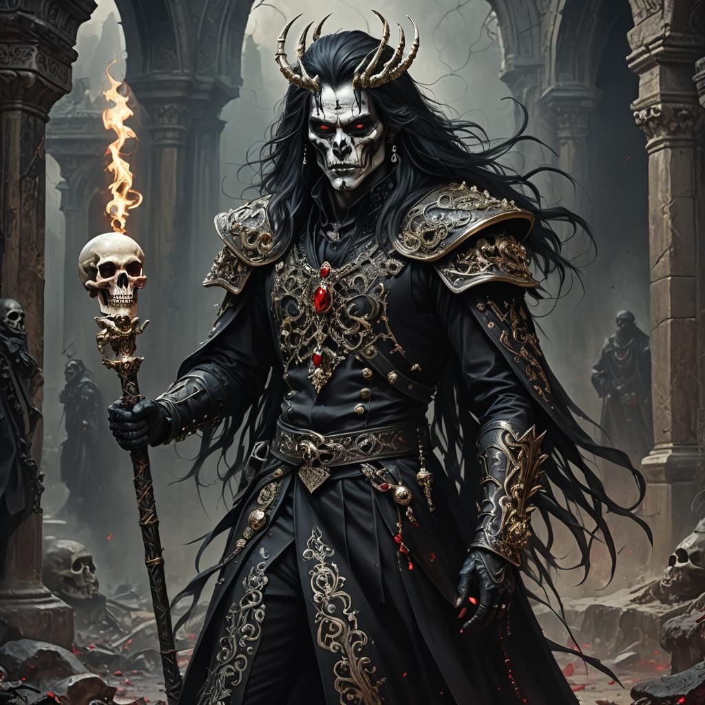 Demonic Prince with Obsidian Eyes, as Matte Painting