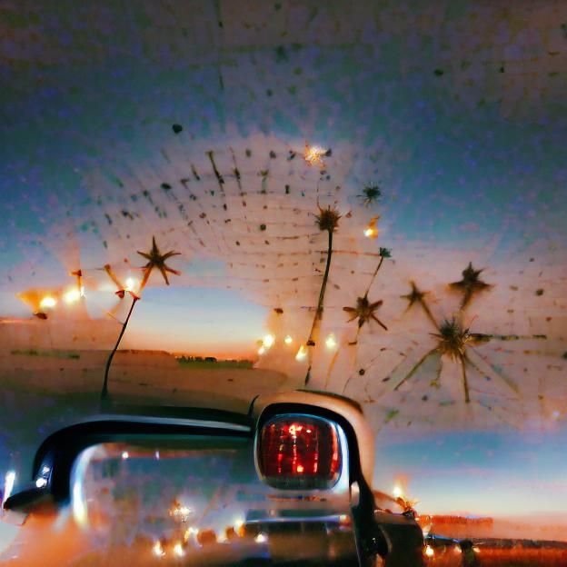 Starry Desert Night With Cactus Silhouettes